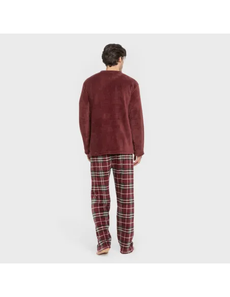 Pijama coral homem Cuadro Sauron bordeaux pijamas-compridos-homem