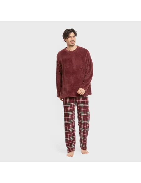 Pijama coral homem Cuadro Sauron bordeaux pijamas-compridos-homem
