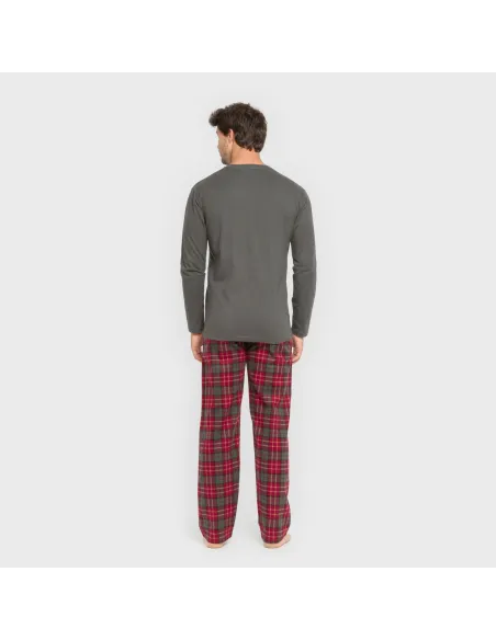 Pijama homem flanela Cuadro Guelo verde caça pijamas-compridos-homem