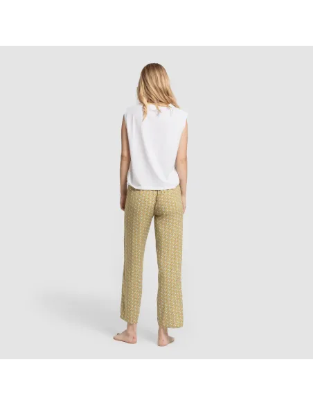 Calças viscosa Sisena ocre pantalones-comodos-mujer