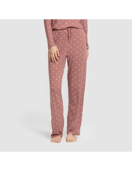 Pijama mulher soft Embera malva rosa pijamas-compridos-de-mulher