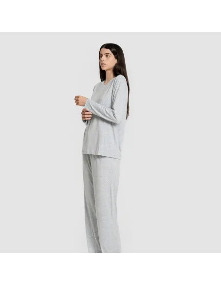 Pijama mulher soft Lolenda indigo pijamas-compridos-de-mulher