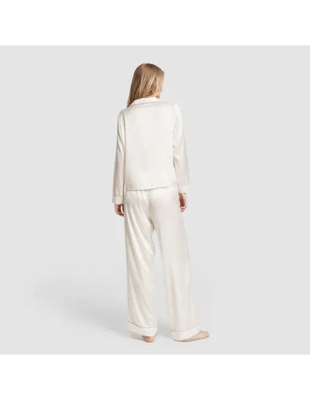 Pijama comprido mulher Saten Friday liso roupa-para-estar-por-casa