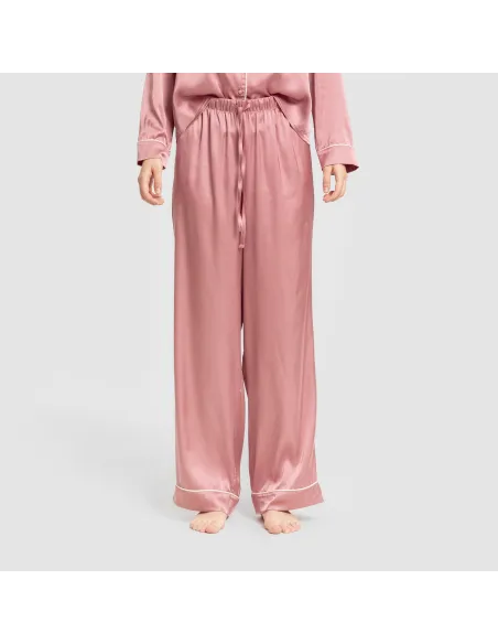 Pijama comprido mulher Saten Friday liso roupa-para-estar-por-casa