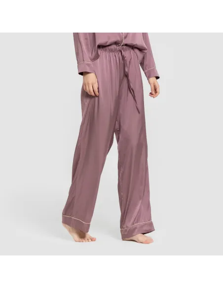Pijama comprido mulher Saten Friday liso roupa-para-estar-por-casa