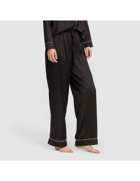 Pijama comprido mulher Saten Friday liso roupa-para-estar-por-casa