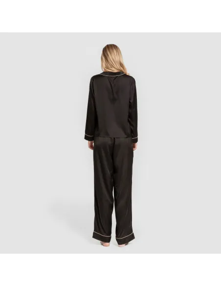 Pijama comprido mulher Saten Friday liso roupa-para-estar-por-casa