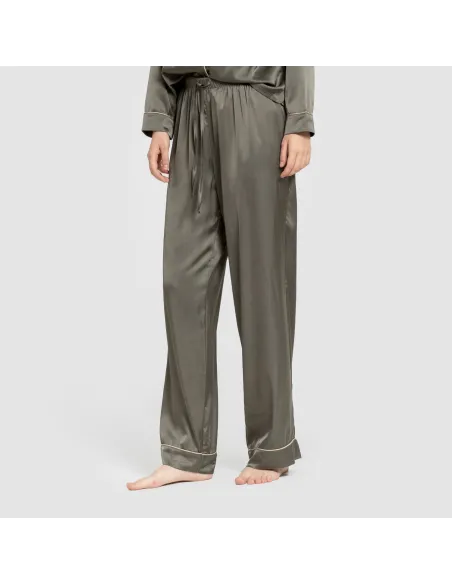 Pijama comprido mulher Saten Friday liso roupa-para-estar-por-casa