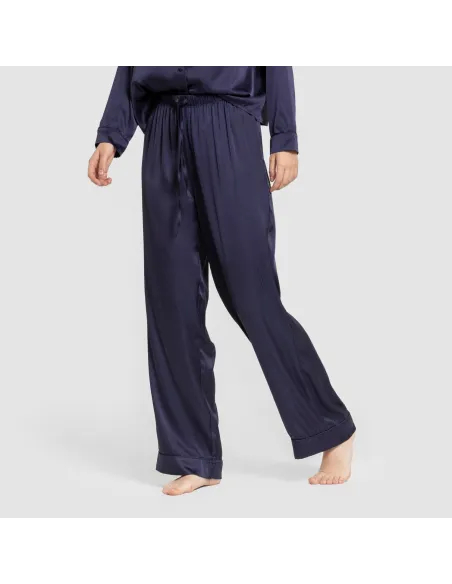 Pijama comprido mulher Saten Friday liso roupa-para-estar-por-casa