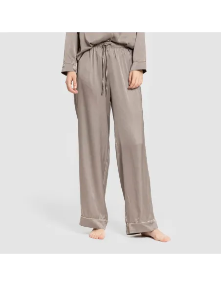 Pijama comprido mulher Saten Friday liso roupa-para-estar-por-casa