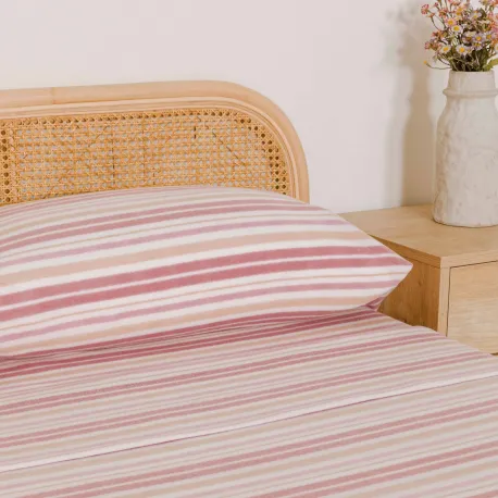 Jogo de lençóis térmicos Raya Caléndula malva rosa lencois-termicos