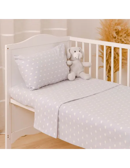 Jogo de lençóis de flanela Nubecita celeste cuna jogos-de-lencois-para-bebe