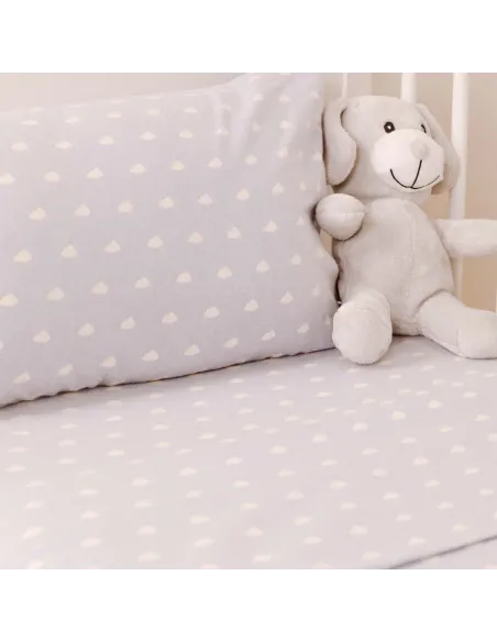 Jogo de lençóis de flanela Nubecita celeste cuna jogos-de-lencois-para-bebe