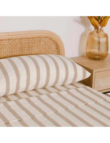 Jogo de lençóis de flanela Raya Sitges verde seco - topo lencois-de-flanela