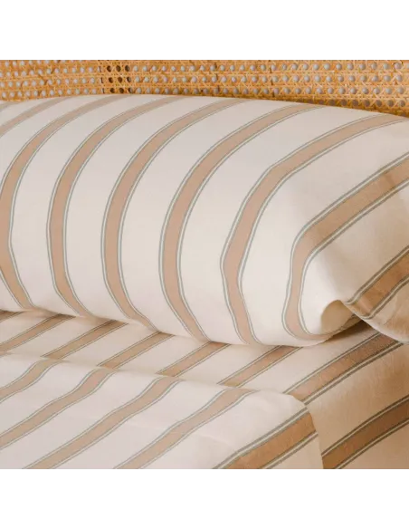 Jogo de lençóis de flanela Raya Sitges verde seco - topo lencois-de-flanela