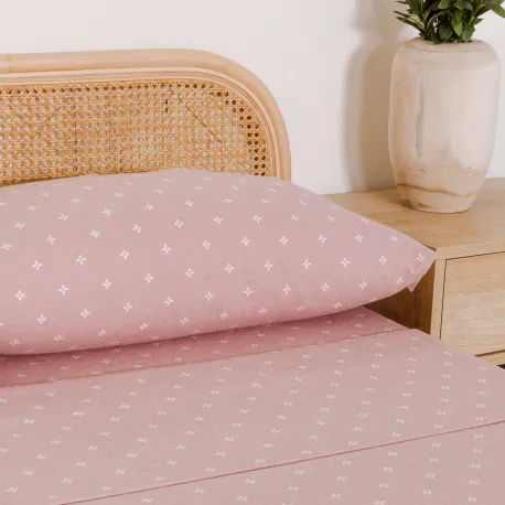 Jogo de lençóis de flanela Perforada rosa keike lencois-de-flanela