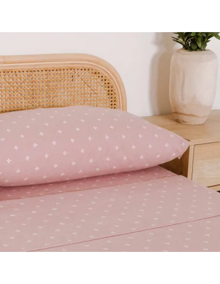 Jogo de lençóis de flanela Perforada rosa keike lencois-de-flanela