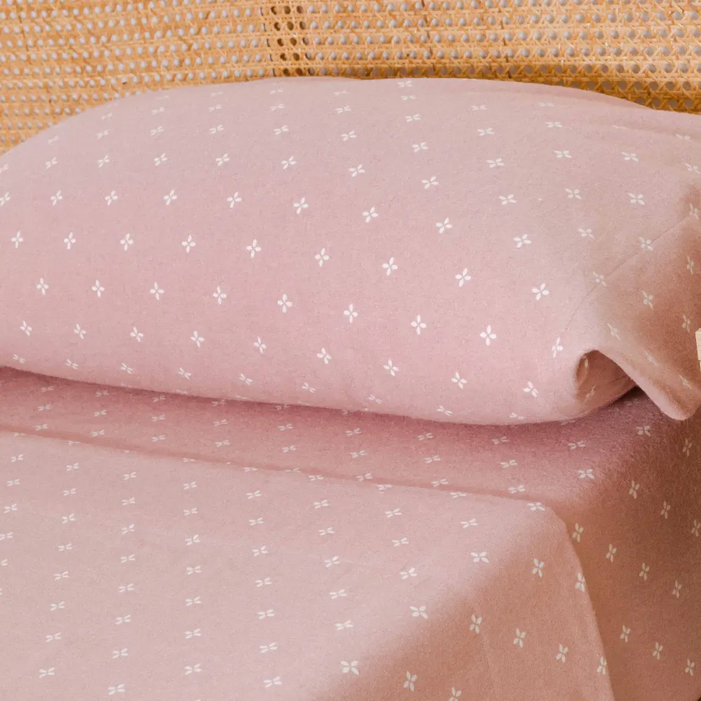 Jogo de lençóis de flanela Perforada rosa keike lencois-de-flanela