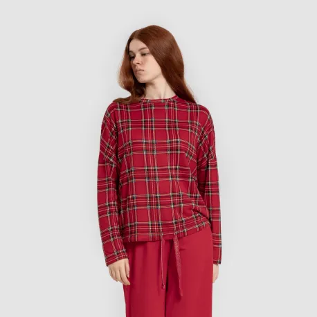 Pijama comprido Secret mulher Cuadro Nicolas vermelho pijamas-compridos-de-mulher