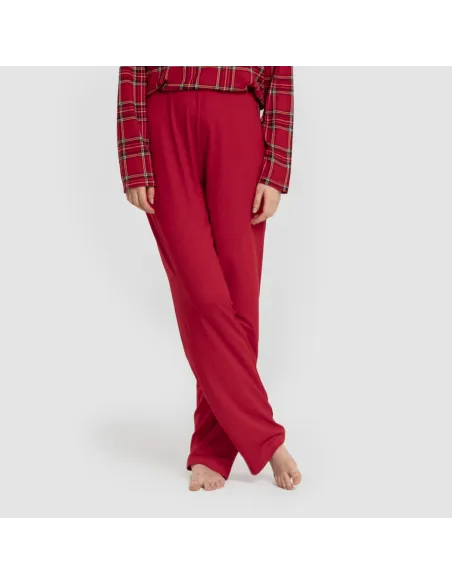 Pijama comprido Secret mulher Cuadro Nicolas vermelho pijamas-compridos-de-mulher