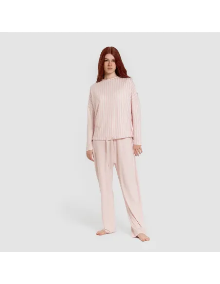 Pijama comprido Secret mulher Raya Marsella rosa pijamas-compridos-de-mulher