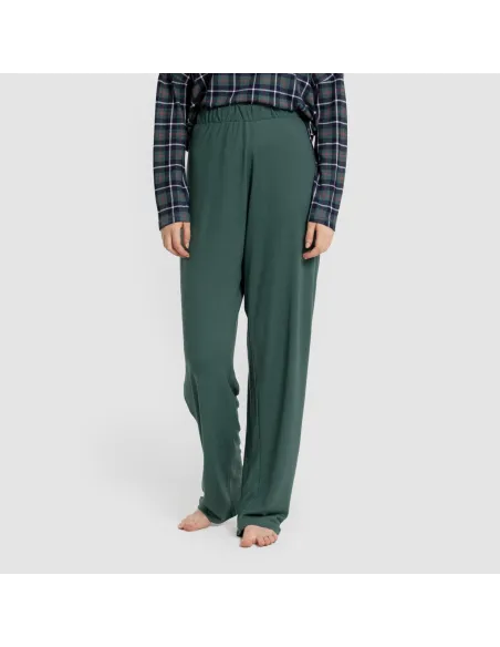 Pijama comprido Secret mulher Cuadro Ruz verde pijamas-compridos-de-mulher