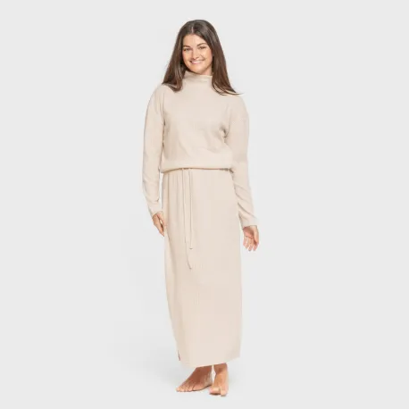 Saia midi canelada feminina roupa-para-estar-por-casa