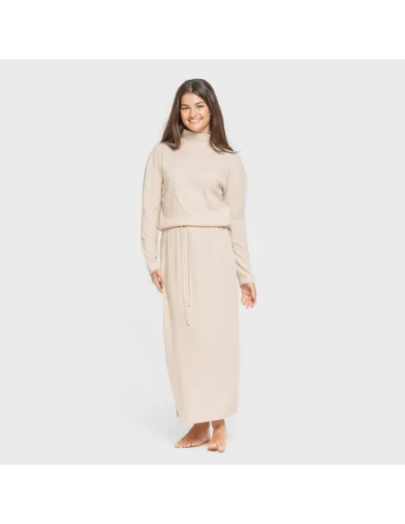 Saia midi canelada feminina roupa-para-estar-por-casa