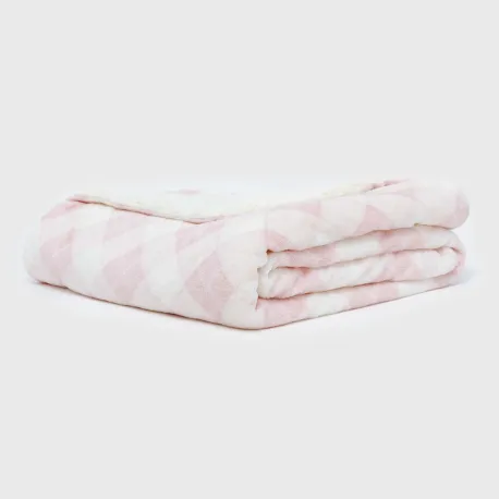 Manta sherpa Cuadro Guima rosa mantas-sherpa