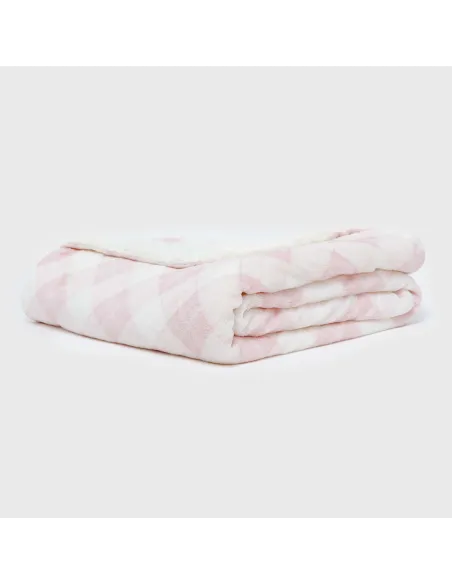 Manta sherpa Cuadro Guima rosa mantas-sherpa