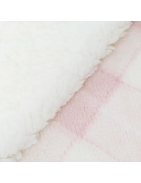 Manta sherpa Cuadro Guima rosa mantas-sherpa