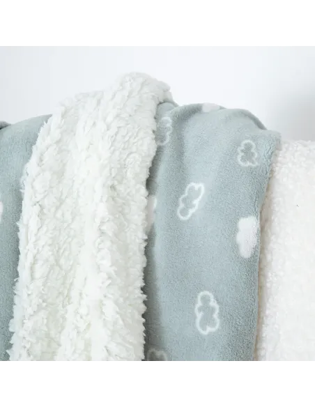 Manta sherpa Nube New verde tiffany mantas-sherpa