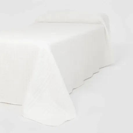 Colcha duplo tecido jacquard Deivi blanco colchas-jacquard