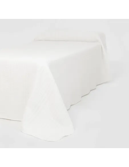Colcha duplo tecido jacquard Deivi blanco colchas-jacquard
