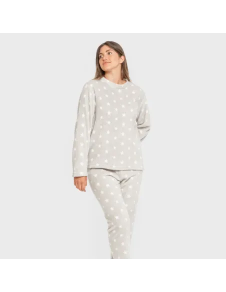Pijama coral Vitalidad cinza pérola pijama-inverno-mulher