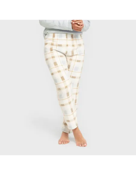 Pijama coral Cuadro Noric celeste pijama-inverno-mulher