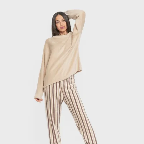 Pijama coral Raka Brooke areia pijama-inverno-mulher
