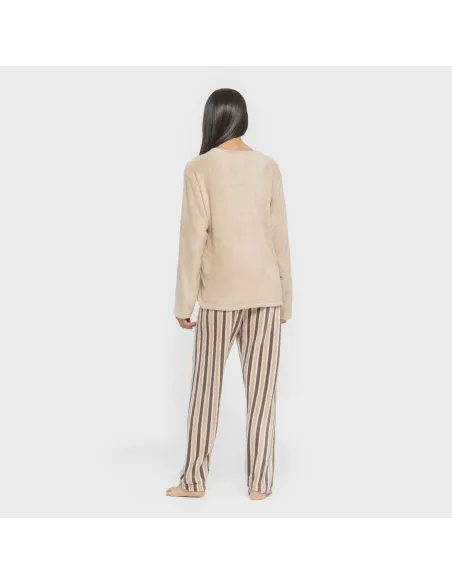 Pijama coral Raka Brooke areia pijama-inverno-mulher