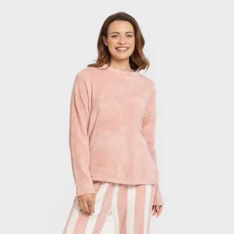 Pijama coral Raya Vinia rosa pijama-inverno-mulher