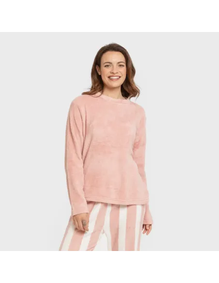 Pijama coral Raya Vinia rosa pijama-inverno-mulher