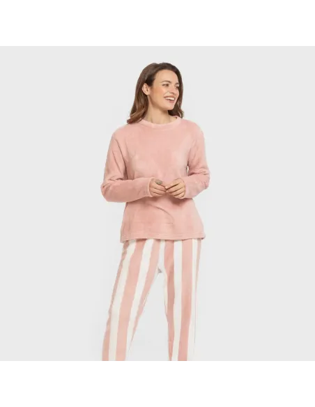Pijama coral Raya Vinia rosa pijama-inverno-mulher