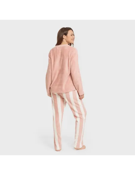Pijama coral Raya Vinia rosa pijama-inverno-mulher