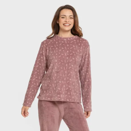 Pijama coral Mimi berinjela pijama-inverno-mulher