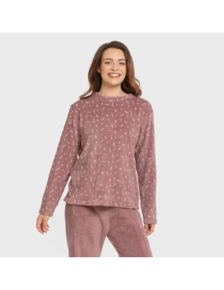 Pijama coral Mimi berinjela pijama-inverno-mulher