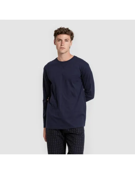Pijama homem franela Monclova azul marinho pijamas-compridos-homem