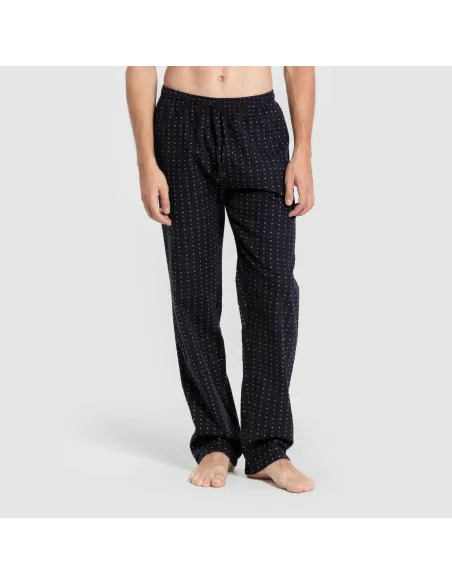 Pijama homem franela Monclova azul marinho pijamas-compridos-homem