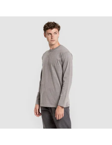 Pijama homem franela Polo cinza pijamas-compridos-homem