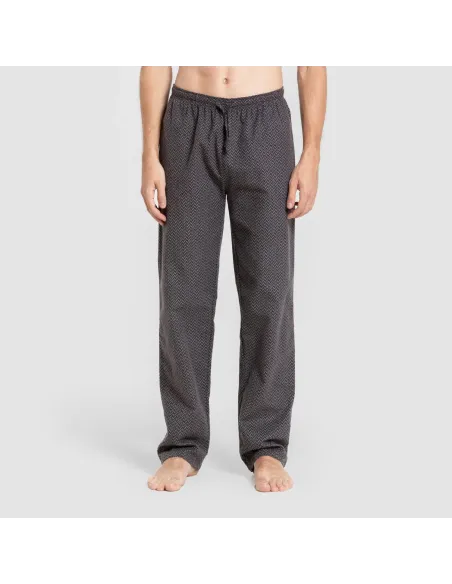 Pijama homem franela Polo cinza pijamas-compridos-homem