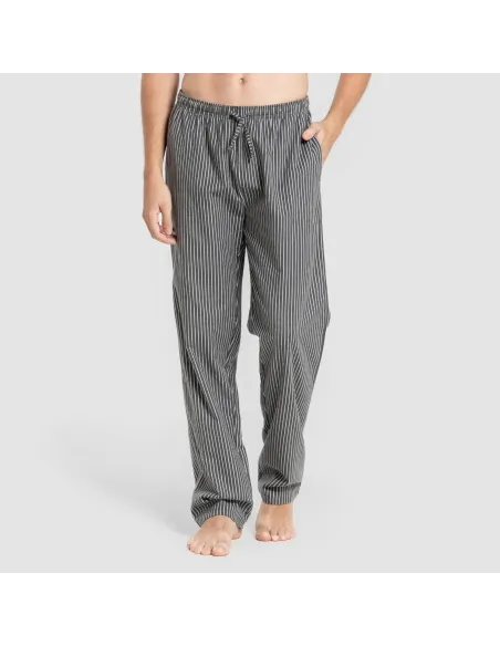 Pijama homem franela Raya Derek cinza marengo pijamas-compridos-homem