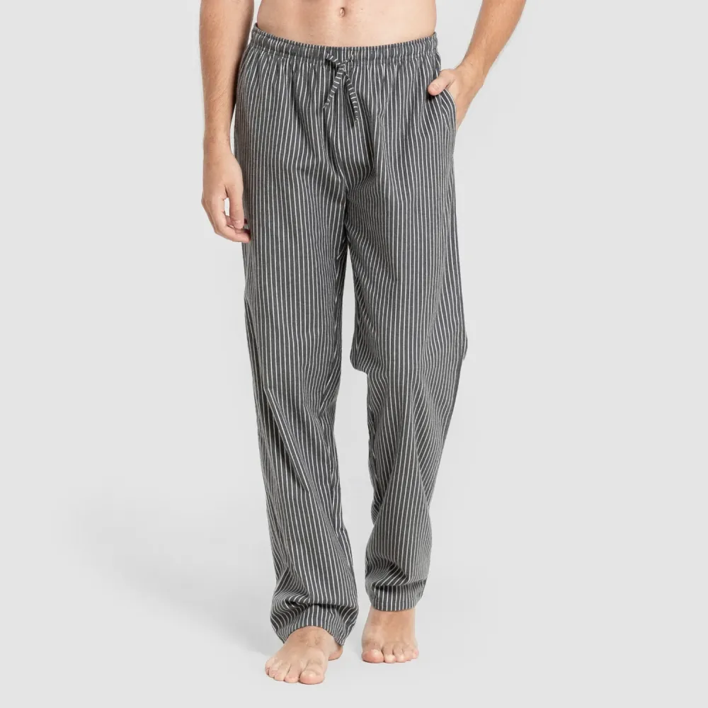 Pijama homem franela Raya Derek cinza marengo pijamas-compridos-homem